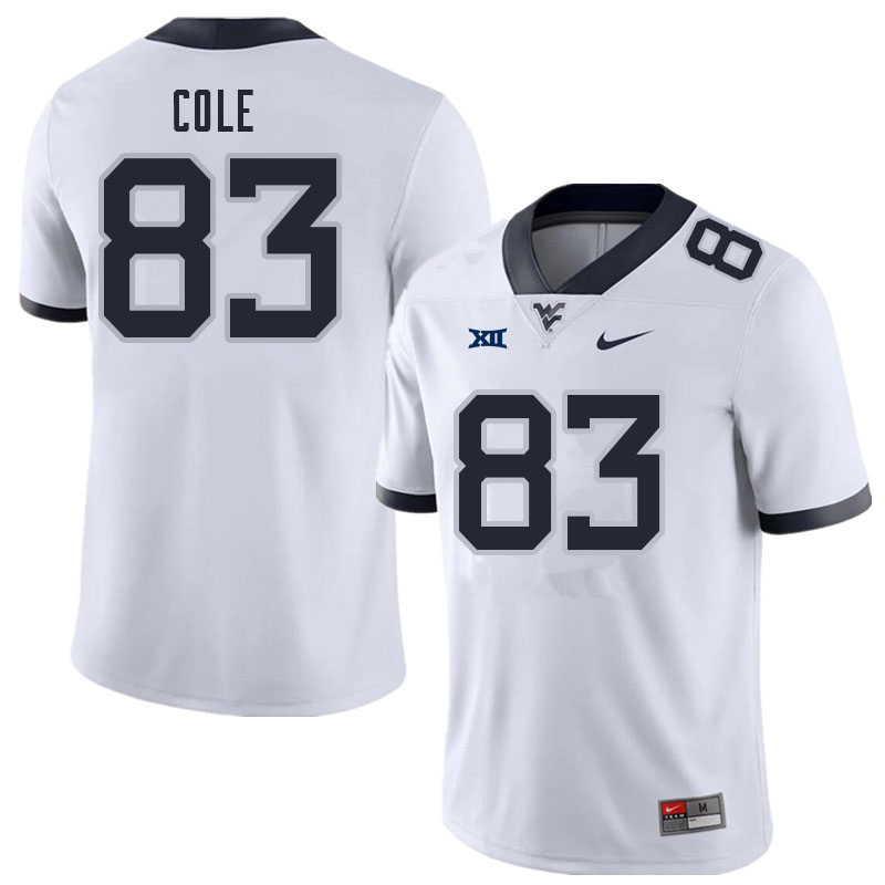 Men #83 CJ Cole West Virginia Mountaineers College Football Jerseys Sale-White